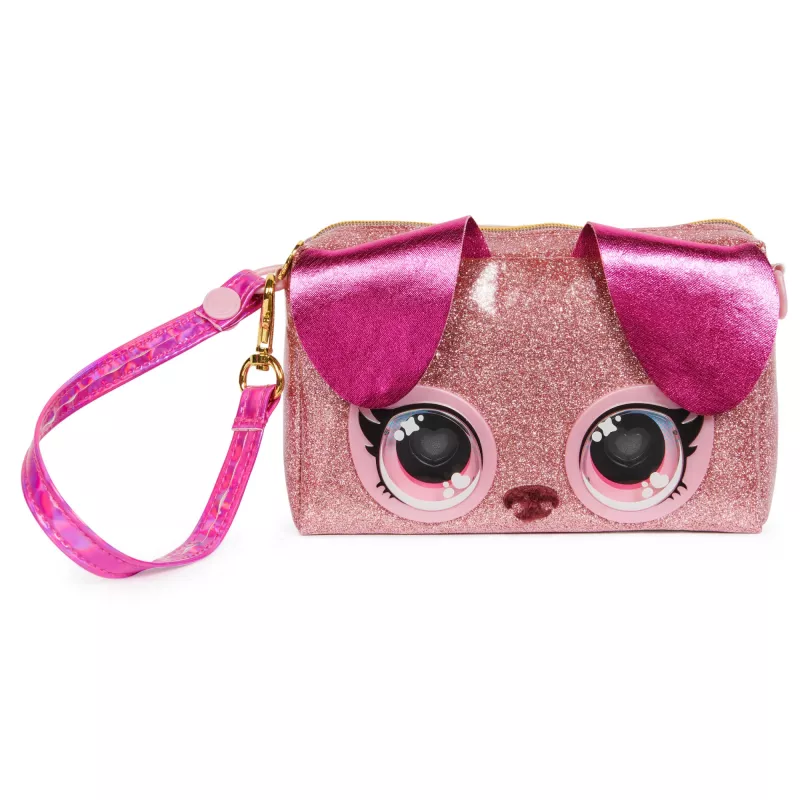 Purse Pets, Keepin’ It Clutch Dazzling Diva παιχνίδι κουτάβι και τσάντα καρπού με φωτεινά ουράνια μάτια, παιχνίδι για κορίτσια από 4 ετών