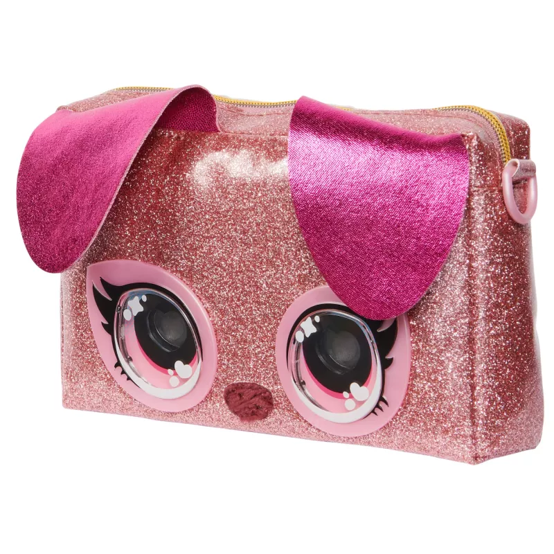 Purse Pets, Keepin’ It Clutch Dazzling Diva παιχνίδι κουτάβι και τσάντα καρπού με φωτεινά ουράνια μάτια, παιχνίδι για κορίτσια από 4 ετών