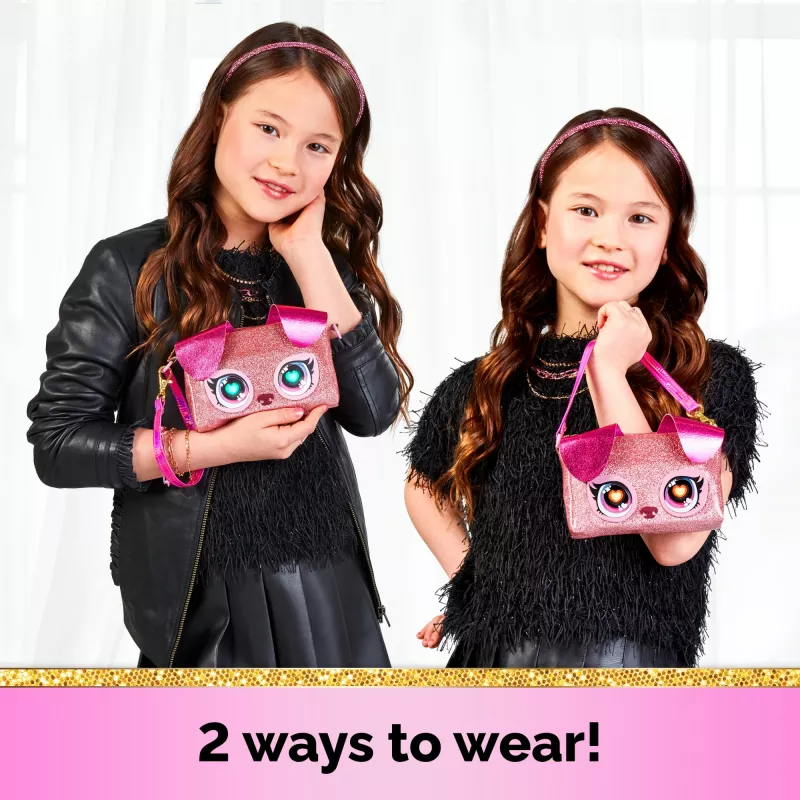 Purse Pets, Keepin’ It Clutch Dazzling Diva παιχνίδι κουτάβι και τσάντα καρπού με φωτεινά ουράνια μάτια, παιχνίδι για κορίτσια από 4 ετών