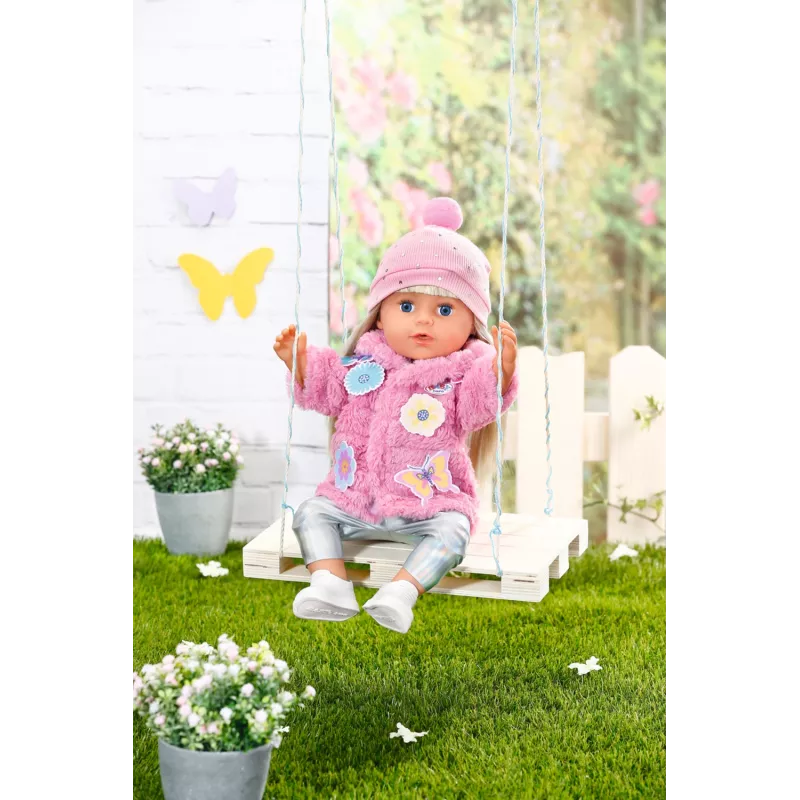 Σετ ρούχων κούκλας BABY born Ροζ σετ παλτό 43 cm πτυσσόμενο