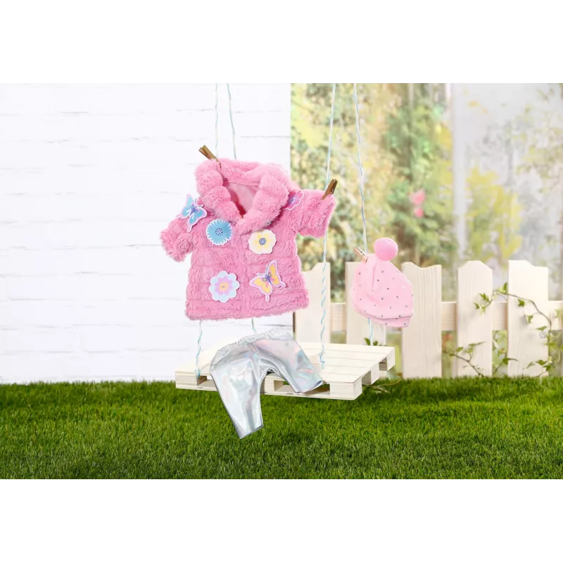 Σετ ρούχων κούκλας BABY born Ροζ σετ παλτό 43 cm πτυσσόμενο