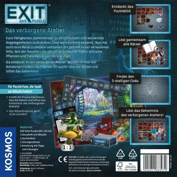 Παζλ Kosmos EXIT – Das Puzzle: Das verborgene Atelier, 500 τεμ.