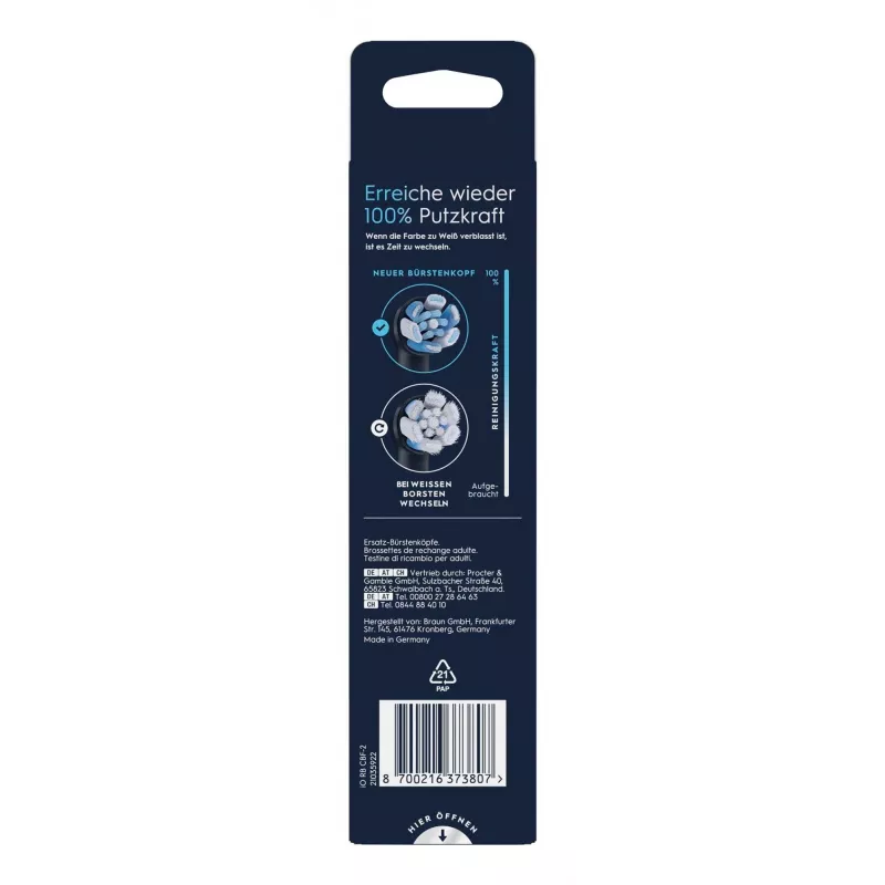 Oral-B iO Ultimate Clean κεφαλές οδοντόβουρτσας, 2 τεμ., μαύρες