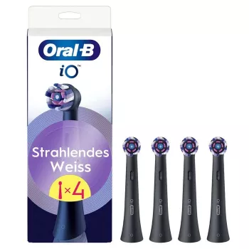 Ανταλλακτικές κεφαλές βουρτσίσματος Oral-B iO Radiant White, συσκευασία 4 τεμ., μαύρο