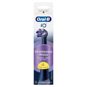 Ανταλλακτικές κεφαλές βουρτσίσματος Oral-B iO Radiant White, συσκευασία 4 τεμ., μαύρο