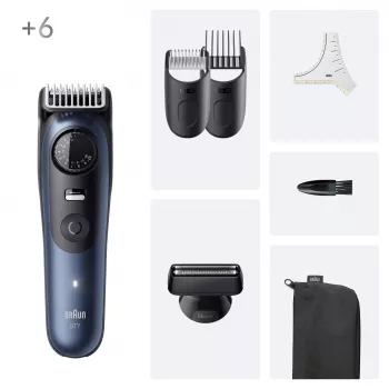 Braun BeardTrimmer 7 BT7520 μπαταρία 40 2 cm υγρό & στεγνό μαύρο, μπλε