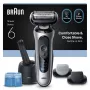 Braun Series 6 62-S7650cc ασημί - ξυριστική μηχανή με μεμβράνη με μπαταρία Li-Ion