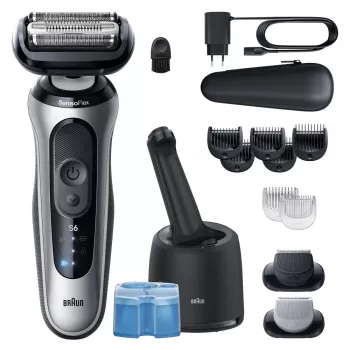 Braun Series 6 62-S7650cc ασημί - ξυριστική μηχανή με μεμβράνη με μπαταρία Li-Ion