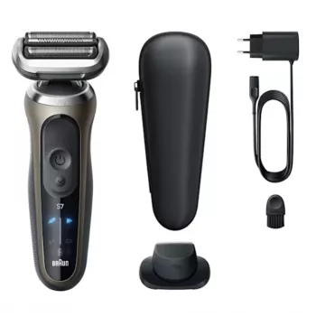 Braun Series 7 72-C1200s ηλεκτρική ξυριστική μηχανή - υγρή & στεγνή, μαύρο/μπρούντζος, ανοξείδωτο χάλυβα