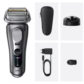 Ξυριστική μηχανή με μεμβράνη Braun Series 9 Pro+ 9615S μαύρο γκρι ανοξείδωτο χάλυβα