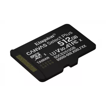 Kingston Technology 512GB micSDXC Canvas Select Plus Gen3 150R A1 Μεμονωμένη συσκευασία χωρίς ADP