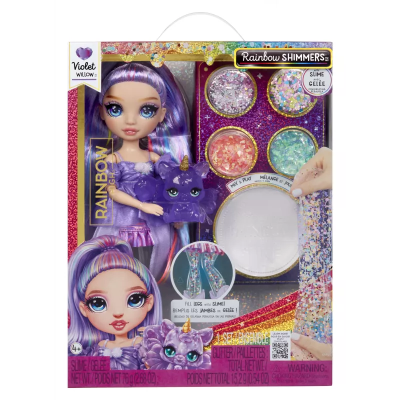 Rainbow High Rainbow Shimmers με βλέννα κούκλα μόδας - Violet (μωβ)