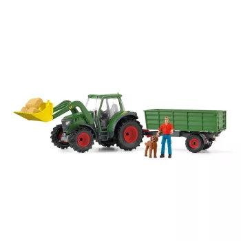 Τρακτέρ με τρέιλερ Schleich FARM WORLD 42608 μαύρο πράσινο κόκκινο κίτρινο