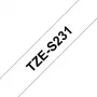Ταινία ετικετών Brother TZe-S231 12mm μαύρο σε λευκό