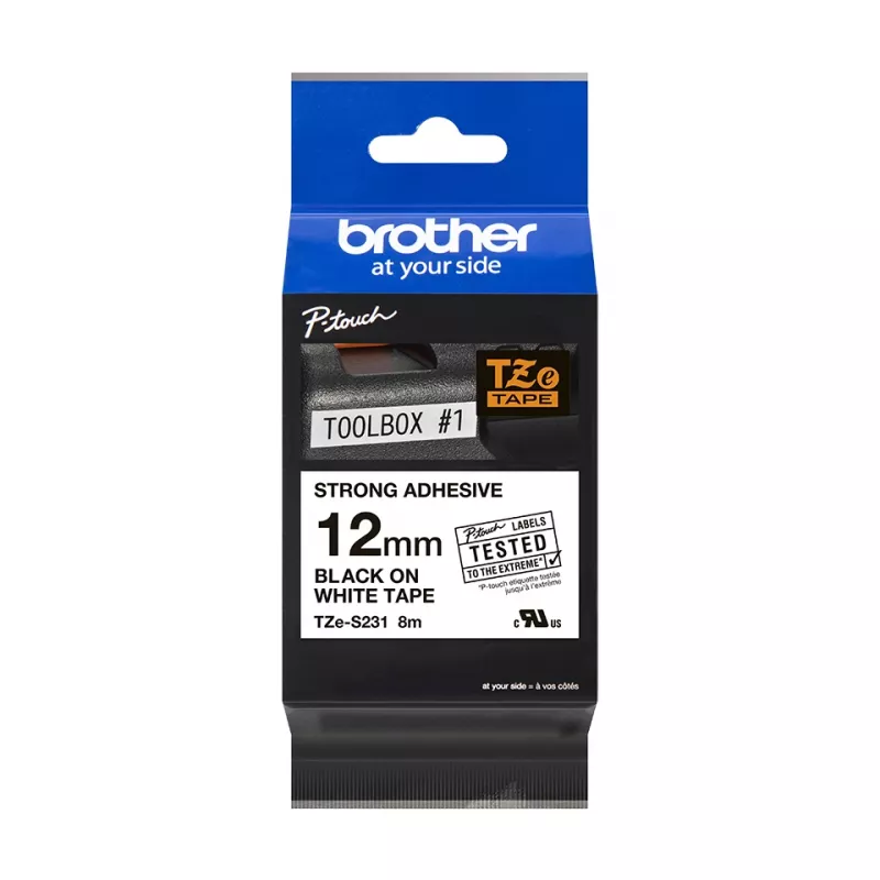 Ταινία ετικετών Brother TZe-S231 12mm μαύρο σε λευκό