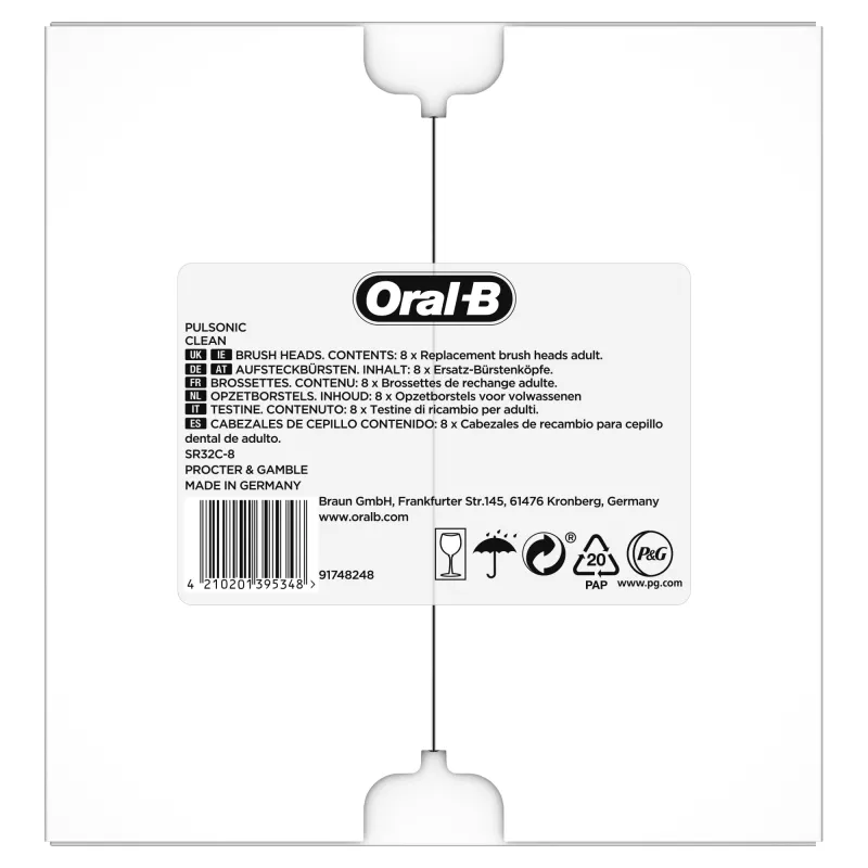Oral-B Pulsonic Clean 81748491 Κεφαλή οδοντόβουρτσας 8 τεμ. Λευκό
