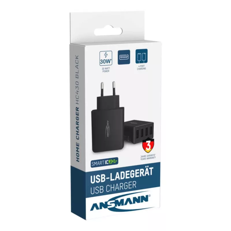 Επιτοίχιος φορτιστής USB ANSMANN 4 θυρών