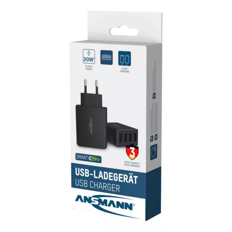 Επιτοίχιος φορτιστής USB ANSMANN 4 θυρών