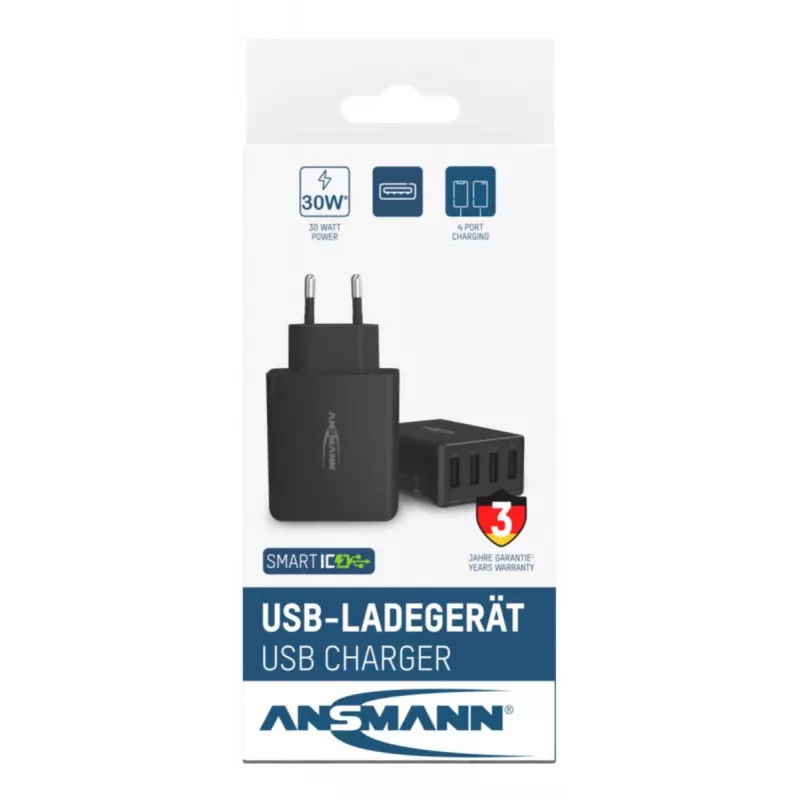 Επιτοίχιος φορτιστής USB ANSMANN 4 θυρών