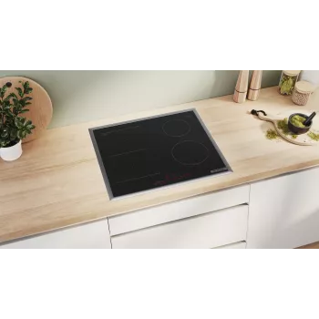 Bosch Serie 6 PVS645HB1E Εστία Μαύρη Εντοιχισμένη 60 cm Επαγωγική εστία ζωνών 4 ζώνη(-ες)
