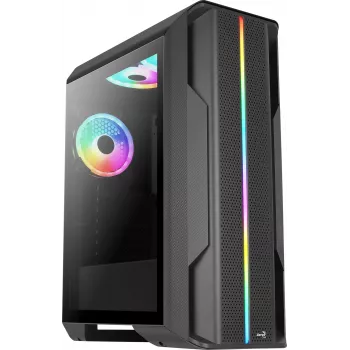 Aerocool Splinter Duo-G-BK-v1 κουτί υπολογιστή ATX Mid Tower, ψημένο γυαλί, μαύρο