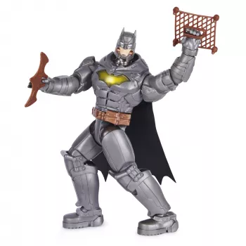 Spin Master Batman 30 cm Deluxe φιγούρα δράσης με λειτουργία χτυπήματος και ρίψης, 5 αξεσουάρ, εφέ φωτός και ήχου, από 4 ετών