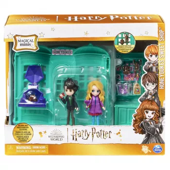 Wizarding World Harry Potter, Magical Minis ζαχαροπλαστείο Honeydukes με 2 αποκλειστικές φιγούρες και 5 αξεσουάρ, παιδικό παιχνίδι από 6 ετών