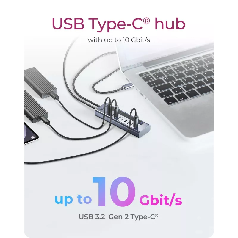 USB Hub icybox IB-HUB1450-C31 — 10 θύρες, USB 3.2