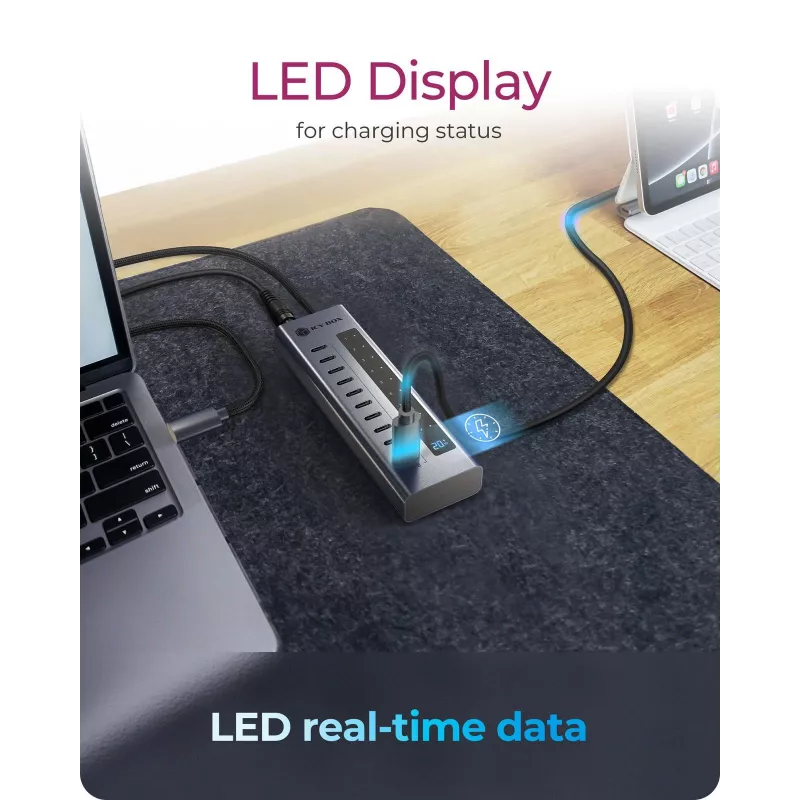 USB Hub icybox IB-HUB1450-C31 — 10 θύρες, USB 3.2