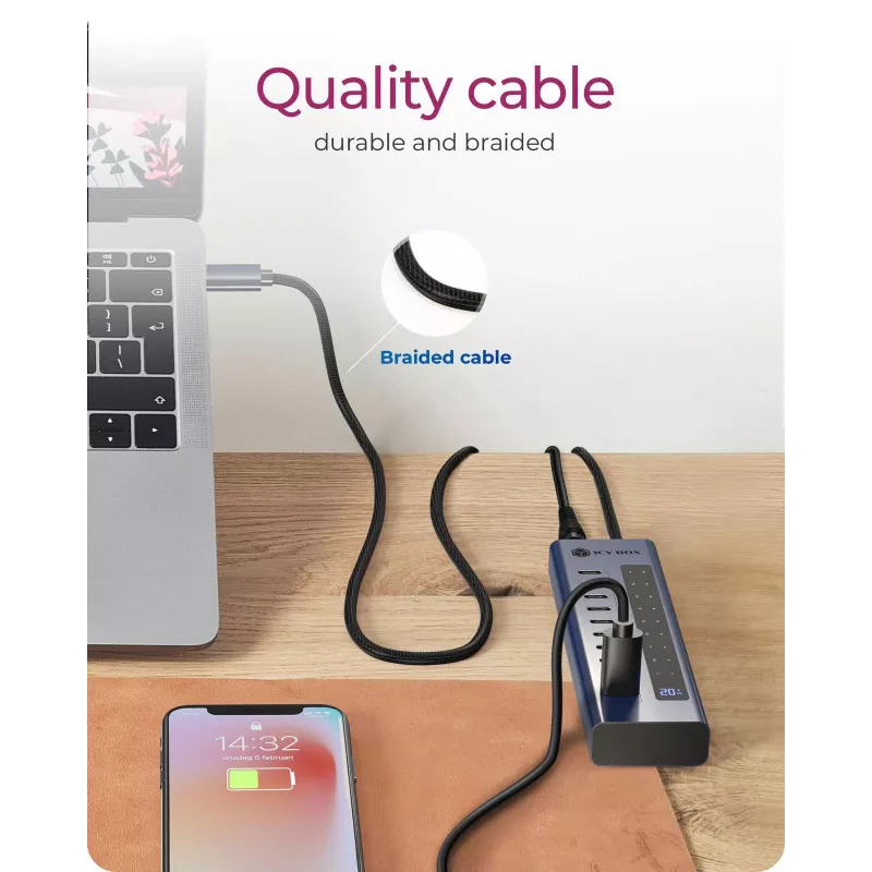 USB Hub icybox IB-HUB1450-C31 — 10 θύρες, USB 3.2