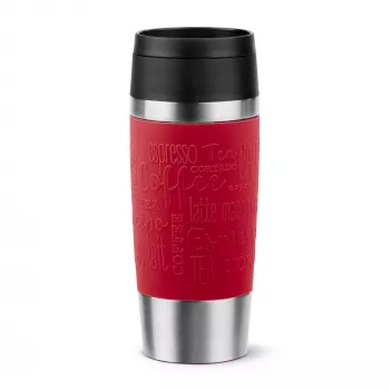 Θερμός ταξιδιού EMSA Travel Mug Classic N2020400 360 ml μαύρο, κόκκινο, ανοξείδωτο