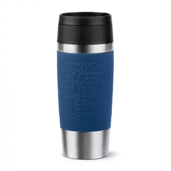 Θερμός ταξιδιού EMSA Travel Mug Classic N2020300 360 ml μαύρο, μπλε, ανοξείδωτο