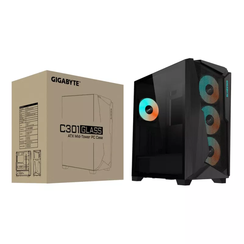 GIGABYTE C301 GLASS Midi Tower μαύρο