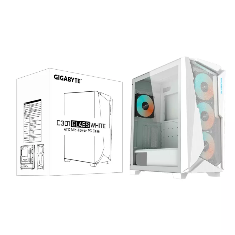 GIGABYTE C301GW κουτί υπολογιστή Midi Tower λευκό