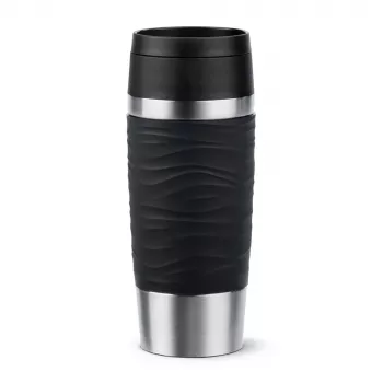 EMSA Travel Mug Waves 360 ml μαύρο ανοξείδωτο ατσάλι ποτήρι ταξιδιού