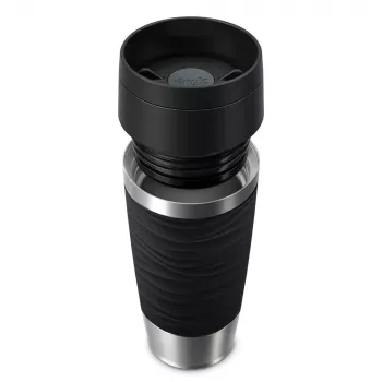 EMSA Travel Mug Waves 360 ml μαύρο ανοξείδωτο ατσάλι ποτήρι ταξιδιού