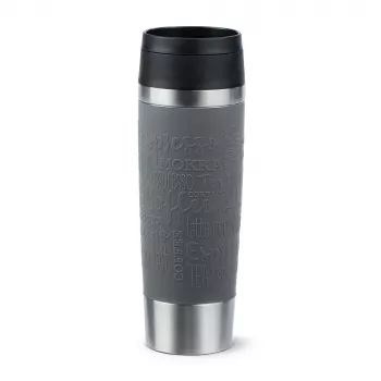 EMSA N2022300 Travel Mug Classic Grande θερμική κούπα, 500 ml, ανοξείδωτο ατσάλι/PP/σιλικόνη, καπάκι Quick Press, γκρι