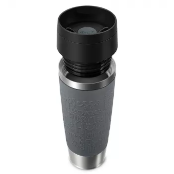 EMSA N2022300 Travel Mug Classic Grande θερμική κούπα, 500 ml, ανοξείδωτο ατσάλι/PP/σιλικόνη, καπάκι Quick Press, γκρι
