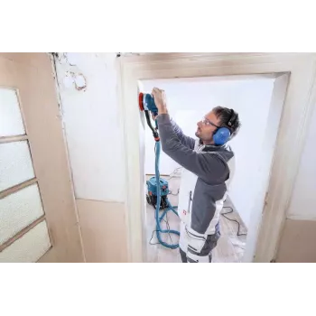 Bosch GET 75-150 Professional έκκεντρο τριβείο, 750 W, 150 mm, 7300 σ.α.λ., L-BOXX, μαύρο/μπλε