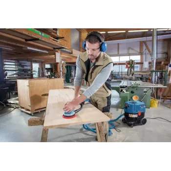 Bosch GET 75-150 Professional έκκεντρο τριβείο, 750 W, 150 mm, 7300 σ.α.λ., L-BOXX, μαύρο/μπλε
