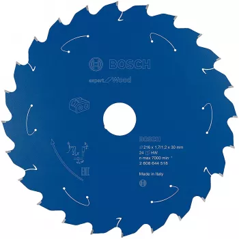 Bosch 2608644518 Expert for Wood δίσκος κυκλικού πριονιού, Ø 216 mm, 24 δόντια, οπή 30 mm