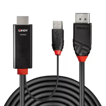 Lindy 2 m καλώδιο HDMI σε DisplayPort HDMI USB Type-A DisplayPort