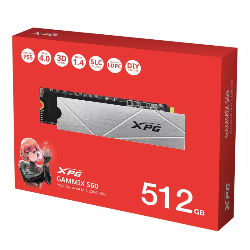 Δίσκος SSD ADATA 512 GB M.2 PCI Express 4.0 NVMe GAMMIX S60