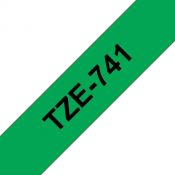 Brother TZE-741 μελανοταινία σήμανσης μαύρο σε πράσινο TZ