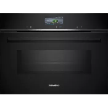 Siemens iQ700 CM776GKB1 Φούρνος 45 L 900 W Μαύρο, Ανοξείδωτο ατσάλι