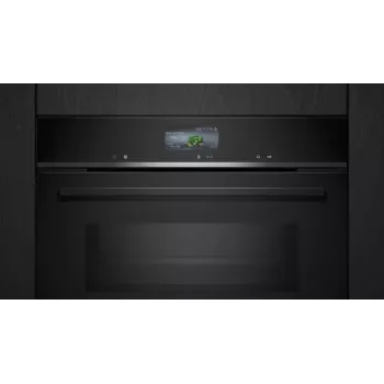 Siemens iQ700 CM776GKB1 Φούρνος 45 L 900 W Μαύρο, Ανοξείδωτο ατσάλι