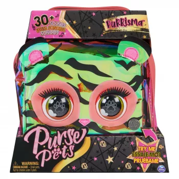 Purse Pets, Purrisma Διαδραστικό παιχνίδι τίγρης-κατοικίδιου & τσάντα ώμου, πάνω από 30 ήχοι & αντιδράσεις, παιδικό παιχνίδι για κορίτσια & tweens
