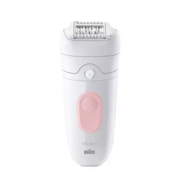 Braun Silk-épil 5 SE5-000 αποτριχωτική μηχανή Wet & Dry, 2 ταχύτητες, επαναφορτιζόμενη, έως 40 λεπτά, με βούρτσα καθαρισμού, λευκό/ροζ