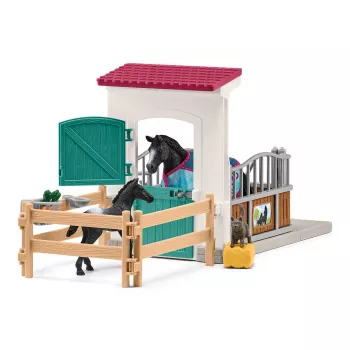 schleich HORSE CLUB Πάγκος αλόγων με φοράδα και πουλάρι, στάβλος, άλογα, 5 ετών, πολύχρωμο, πλαστικό