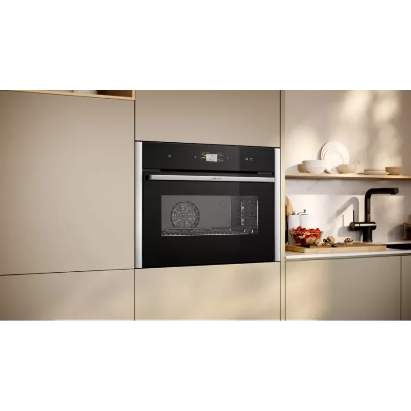Neff C24FS31N0 Ατμομάγειρας Medium Μαύρο, Ανοξείδωτο ατσάλι Αφής